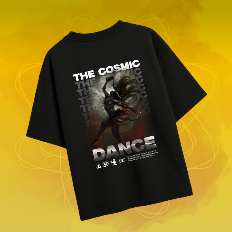 The Cosmic Dance Dark Oversized T-shirt
