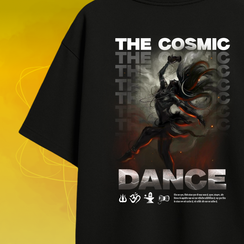 The Cosmic Dance Dark Oversized T-shirt