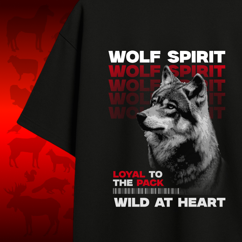 Wolf Spirit Dark Oversized T-shirt